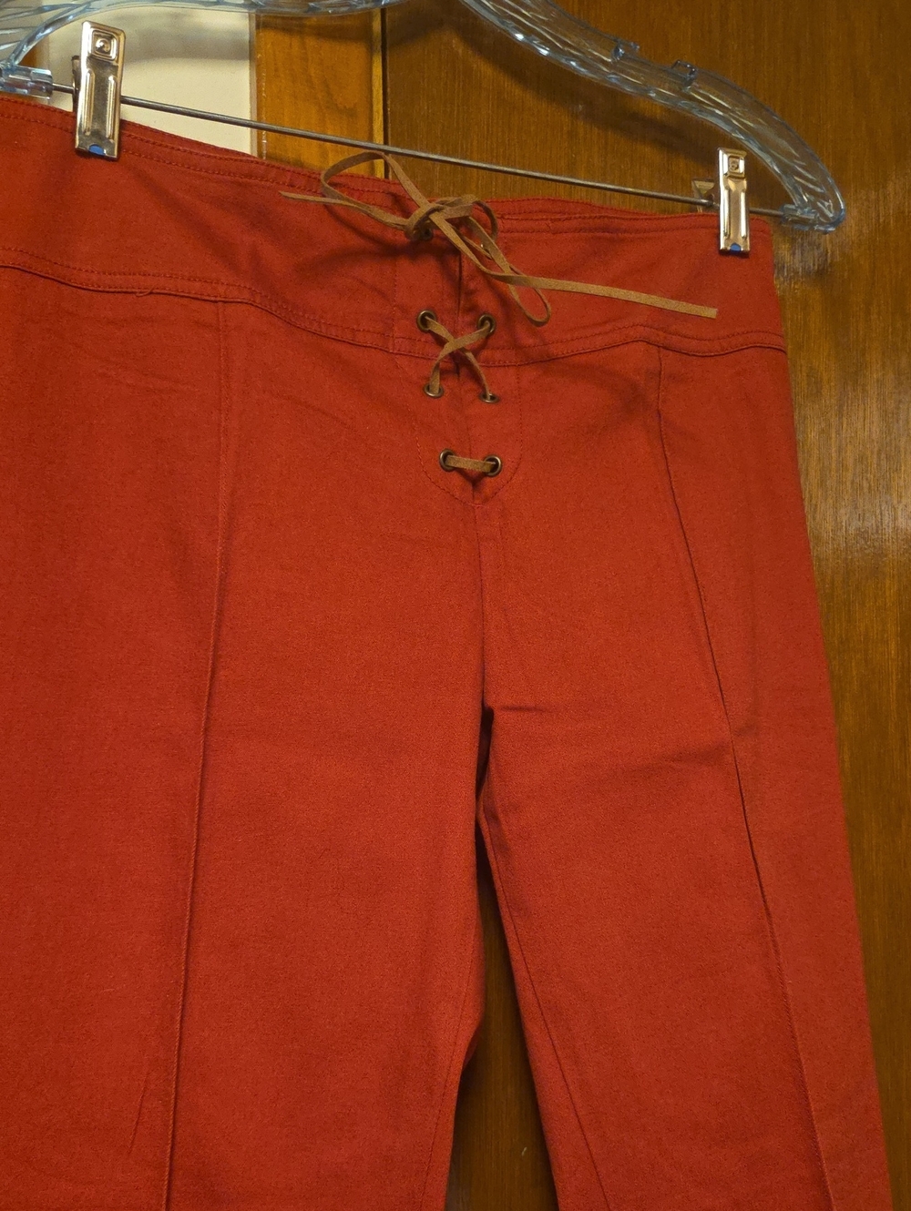 JUNIORS Women's Rust Lace-Up Knit Pants